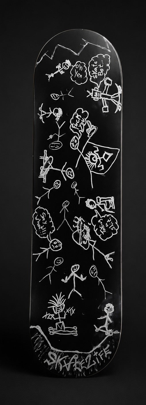 Stick figures Deck 8.25 Hand painted